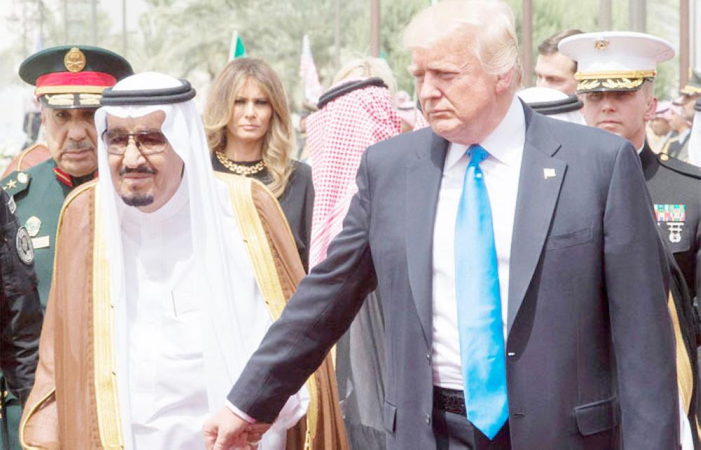 


Custodian of the Two Holy Mosques King Salman receives US President Donald Trump in Riyadh. — SPA