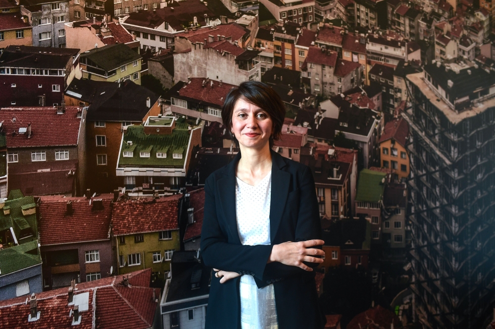 Asli Sumer, owner of the gallery Art Sumer, poses during an interview in Istanbul.  — AFP