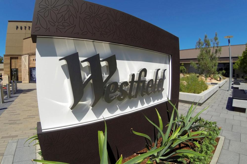 The sign of Westfield shopping center is pictured in San Diego, California, in this Sept. 10, 2014, file photo. — Reuters