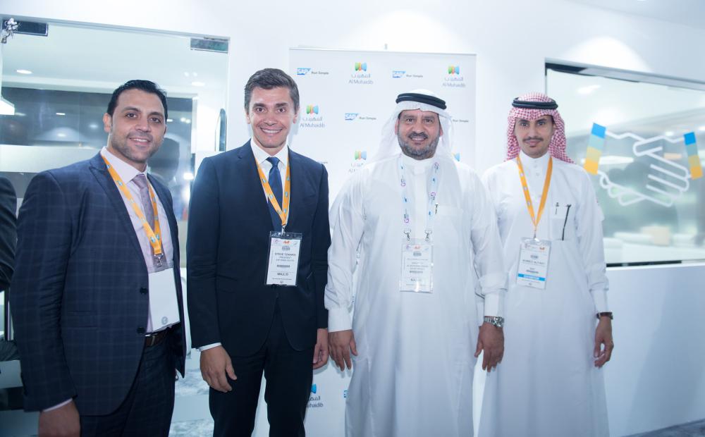 (right to left) Ahmed Al-Faifif, managing director, SAP Saudi Arabia, Bahrain, and Yemen; Abdulkareem Al Khalaiwi, vice president of IT, Al Muhaidib Group; Steve Tzikakis, President of Europe, Middle East, and Africa (EMEA) South, SAP; Bassel Alomari, senior strategic sales executive - Consumer, Wholesale, Life Sciences Industries, SAP Saudi Arabia.
