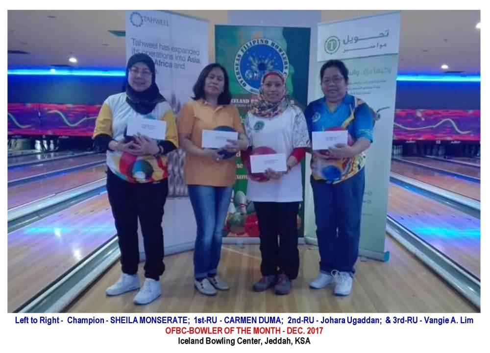 Ladies division winners (from L) Sheila Monserate, Carmen Duma, Johara Palaot and Vangie Lim 