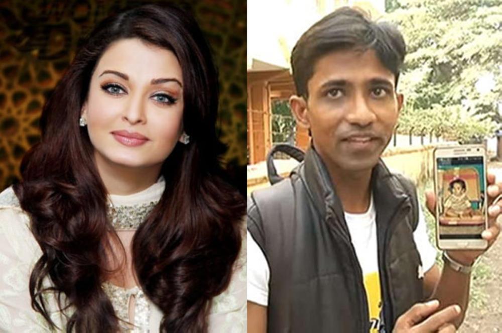 Aishwarya Rai, left, and Sangeeth Kumar, the man who claims to be her son.