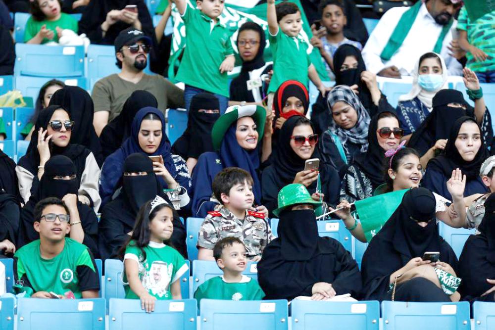 

Saudi women attend the celebrations of the 87th annual National Day of Saudi Arabia in a sports stadium in Riyadh on Sept. 23, 2017. — Reuters file photo
