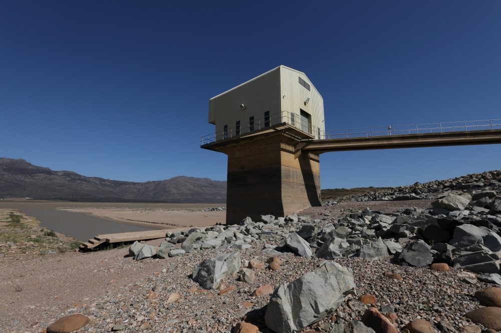 Water levels are seen at about 24 percent full at Voelvlei Dam, one of the region's largest water catchment dams, near Cape Town, South Africa, in the picture taken in November. — Reuters