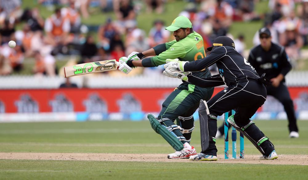 Pakistan's Haris Sohail bats against New Zealand during their fourth One-Day International cricket match at Seddon Park in Hamilton Tuesday. — AFP 