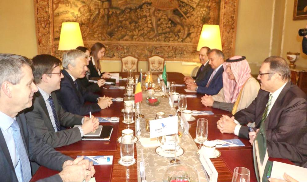 

Minister of Foreign Affairs Adel Al-Jubeir holds bilateral talks with his Belgian counterpart Didier Reynders in Brussels on Tuesday. — SPA