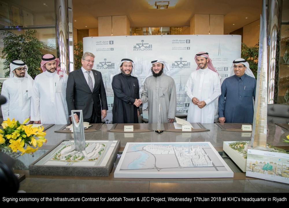 JEC signs the infrastructure agreement with Al-Fouzan General Contracting Company on Tuesday. — Courtesy photo