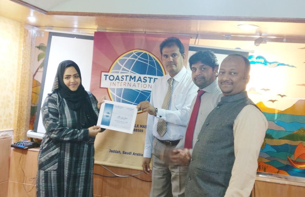 Urdu Toastmasters talk on justice in Izhaar Talk Masters meet