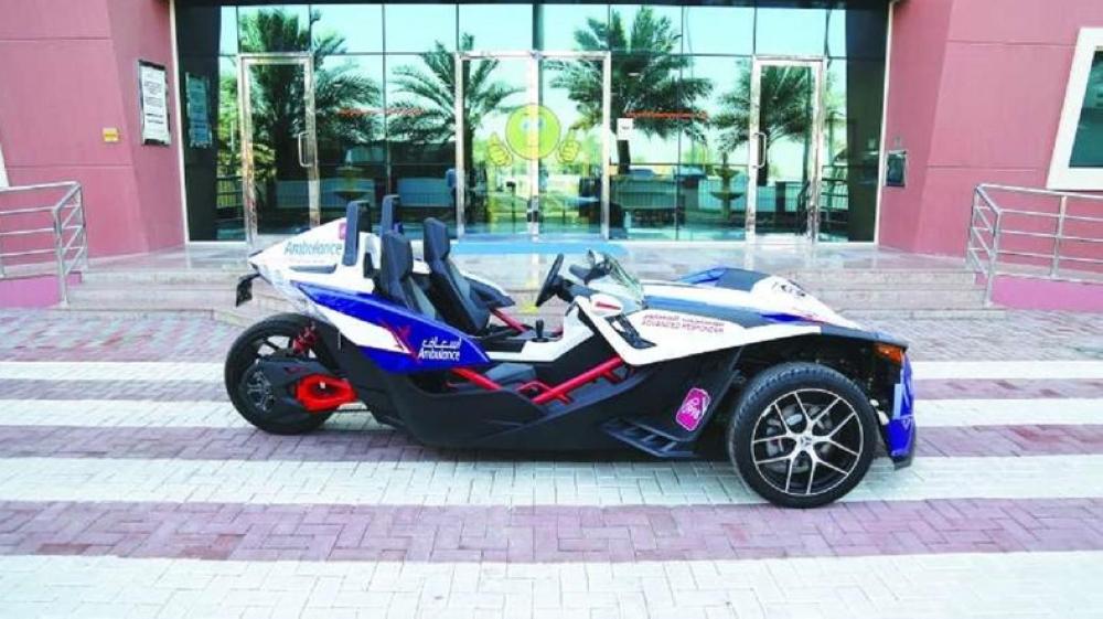 The Polaris Bike, with the looks of a sports car, was displayed at the Arab Health 2018 in Dubai. — Courtesy photo 