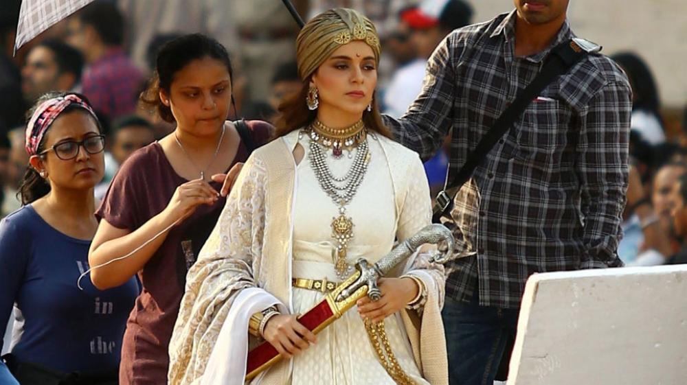 Bollywood actress Kangana Ranaut is seen dressed up Queen of Jhansi while shooting 