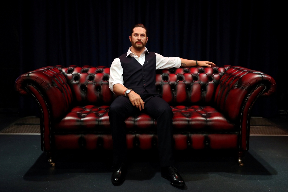Madame Tussauds' unveils its new wax figure of British actor Tom Hardy which has a soft warm chest and a beating heart, in London on Friday. - Reuters