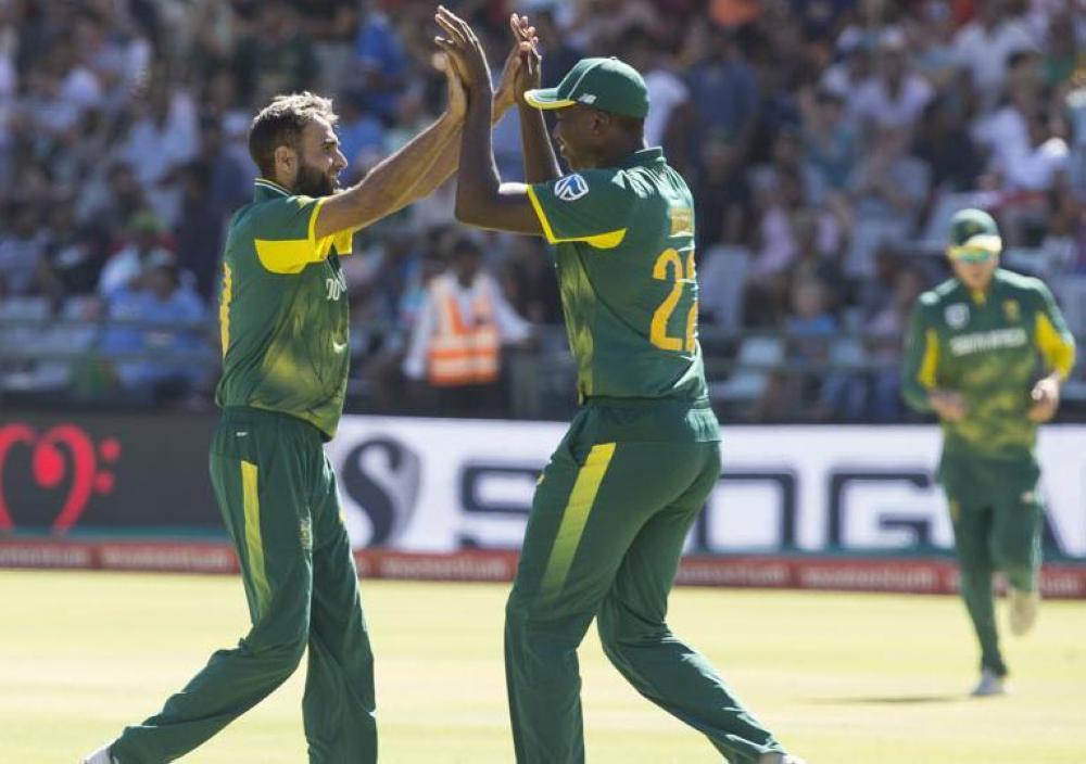 Imran Tahir, seen in this file photo, was subjected to a racial slur during the fourth One-Day International against India at the Wanderers Stadium. — AP