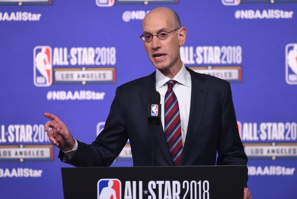 NBA Commissioner Adam Silver speaks during the All-Star press conference at Staples Center in Los Angeles Friday. — AFP