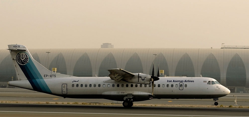 In this file photo a French-made ATR-72 owned by Iran's Aseman Airlines sits on the tarmac. — AFP