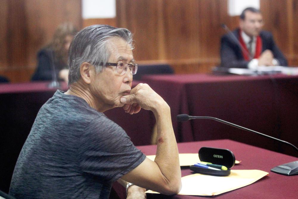 Peru’s former President Alberto Fujimori sits in court during the sentencing in his trial on charges of embezzling state funds to manipulate the media during his tenure as president, in Lima, Peru, in this Jan. 8, 2015 file photo. — Reuters