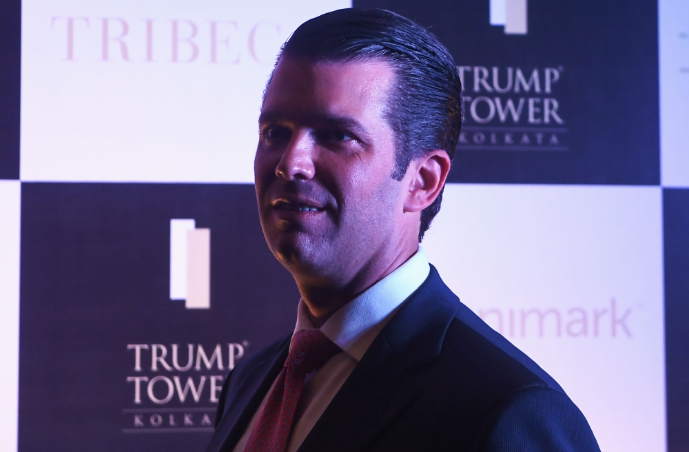 US businessman Donald Trump Jr., son of the US President Donald Trump, poses before a business meeting in Kolkata on Wednesday. — AFP
