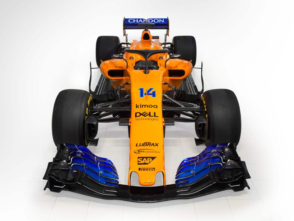 McLaren’s MCL33 Formula One racing car for the 2018 season. — AFP