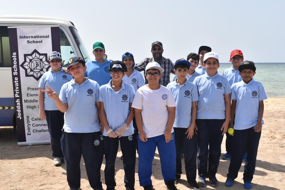 Elementary pupils lend a hand to clean up Salman beach