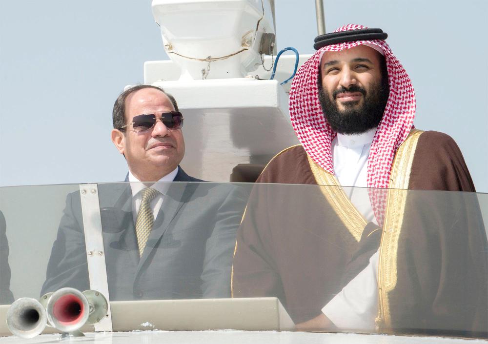 

Crown Prince Muhammad Bin Salman, deputy premier and minister of defense, and Egyptian President Abdel Fattah El-Sisi visit Suez Canal Economic Zone and the new Ismailia city on Monday. — SPA