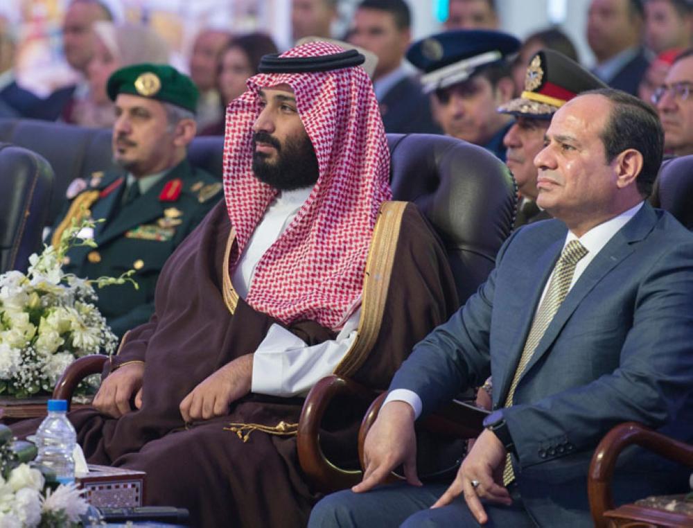 

Crown Prince Muhammad Bin Salman, deputy premier and minister of defense, and Egyptian President Abdel Fattah El-Sisi visit Suez Canal Economic Zone and the new Ismailia city on Monday. — SPA