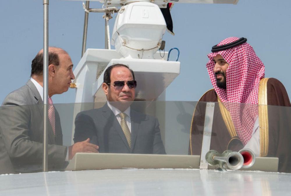 

Crown Prince Muhammad Bin Salman, deputy premier and minister of defense, and Egyptian President Abdel Fattah El-Sisi visit Suez Canal Economic Zone and the new Ismailia city on Monday. — SPA