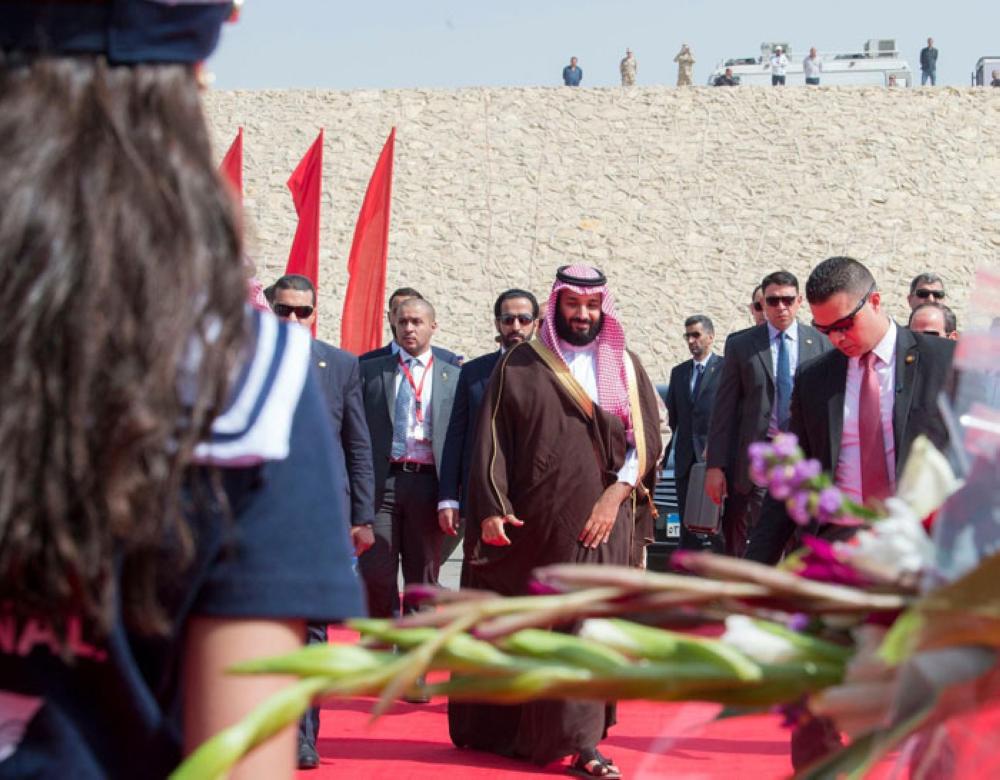 

Crown Prince Muhammad Bin Salman, deputy premier and minister of defense, and Egyptian President Abdel Fattah El-Sisi visit Suez Canal Economic Zone and the new Ismailia city on Monday. — SPA