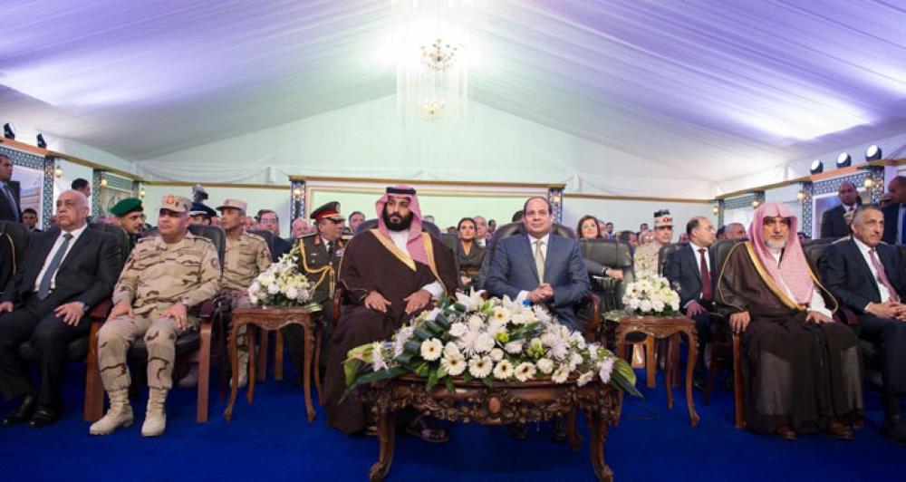 

Crown Prince Muhammad Bin Salman, deputy premier and minister of defense, and Egyptian President Abdel Fattah El-Sisi visit Suez Canal Economic Zone and the new Ismailia city on Monday. — SPA