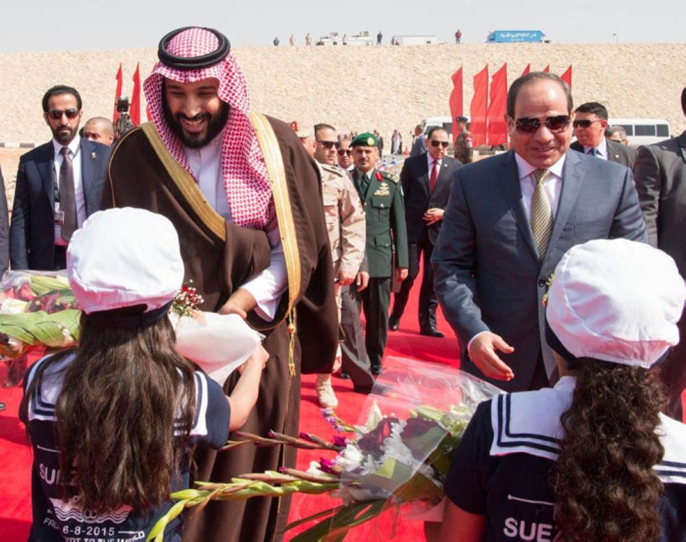 

Crown Prince Muhammad Bin Salman, deputy premier and minister of defense, and Egyptian President Abdel Fattah El-Sisi visit Suez Canal Economic Zone and the new Ismailia city on Monday. — SPA