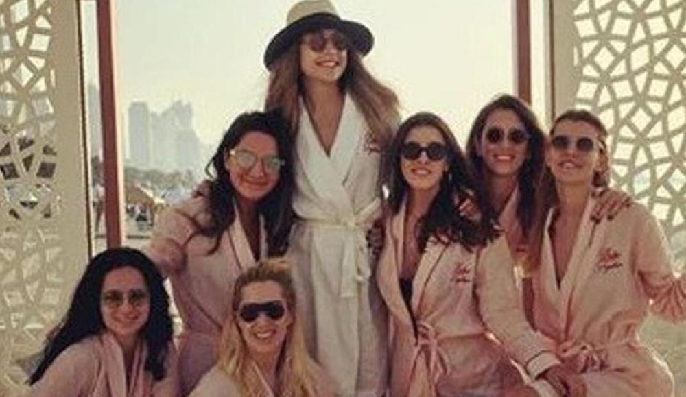 The last photo on Mina Barasan's Instagram account showed her surrounded by seven other young women, all wearing robes and sunglasses. The post, tagged #minasbachelorette, said it was taken at the One and Only Royal Mirage luxury hotel in Dubai. — Courtesy: Social media