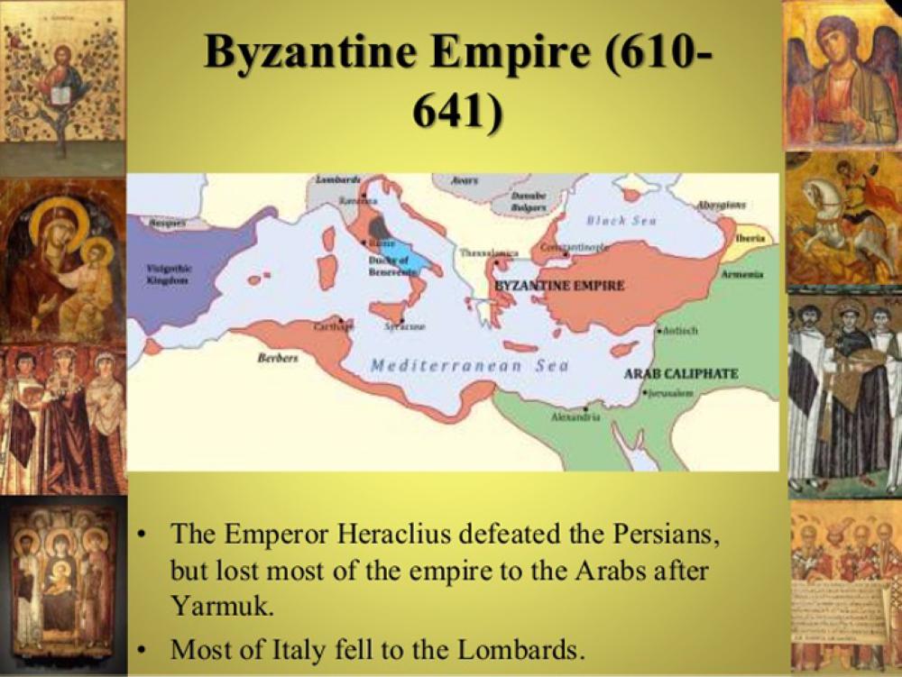 Meeting between Heraclius, Byzantine Emperor, 
and Abu Sufyan, Chieftain from Arabia