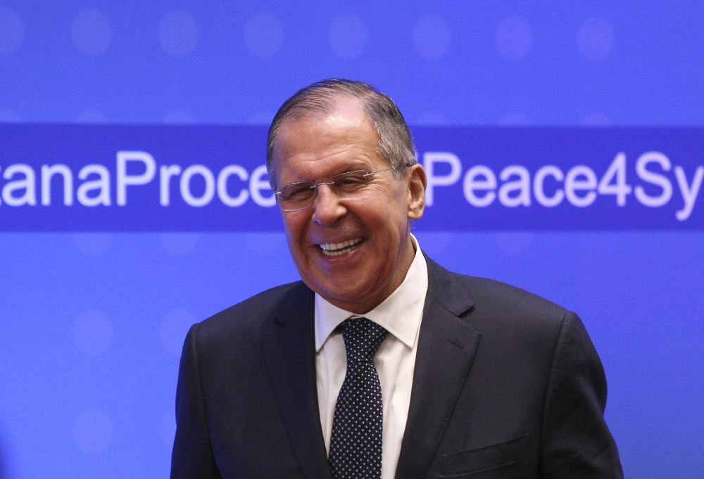 Russian Foreign Minister Sergei Lavrov reacts during the international meeting on Syria in Astana, Kazakhstan, on Friday. — Reuters