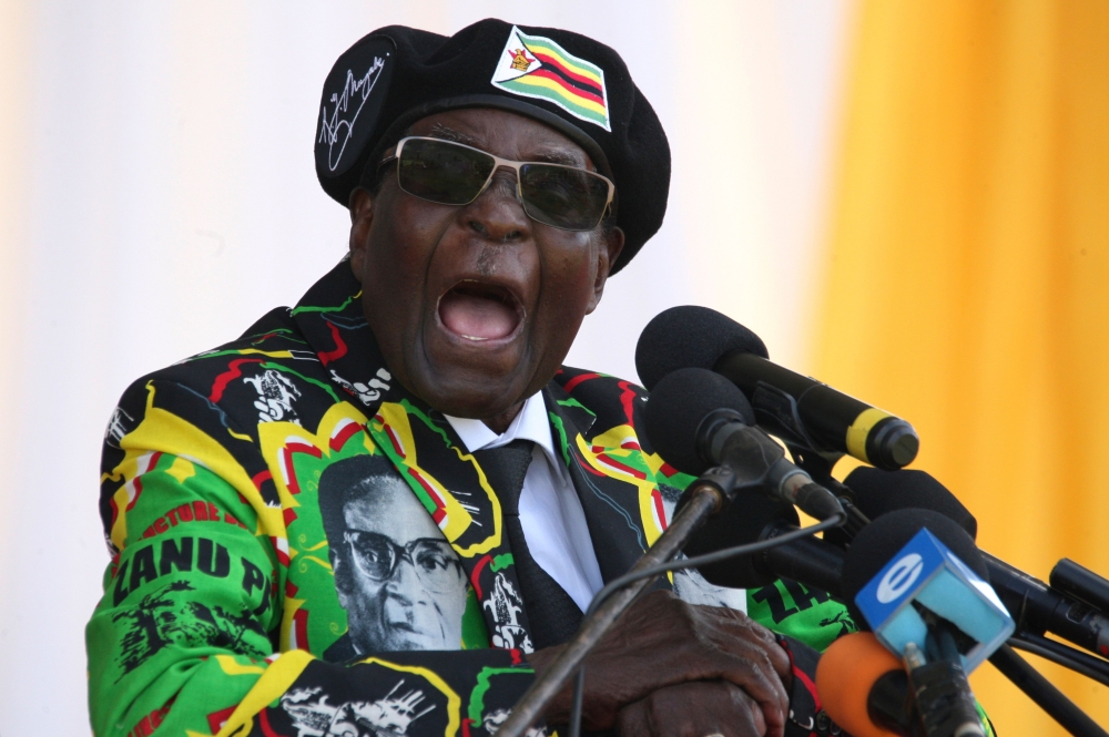Former Zimbabwe’s President Robert Mugabe delivers a speech during the Zimbabwe ruling party Zimbabwe African National Union-Patriotic Front (Zanu PF) youth interface Rally in Bulawayo, Zimbabwe, in this Nov. 4, 2017  file photo. — AFP