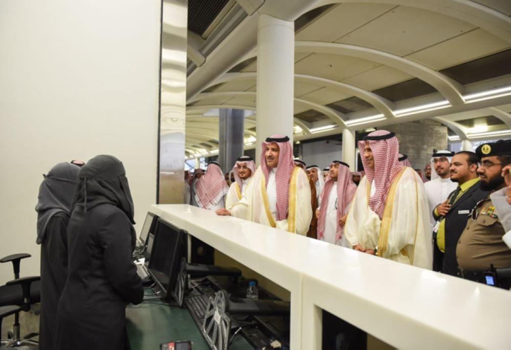 Prince Faisal Bin Salman, emir of Madinah region, tours Haramain Railway Station during his travel from Madinah to Makkah on board the Haramain High Speed Train on Friday. — SPA