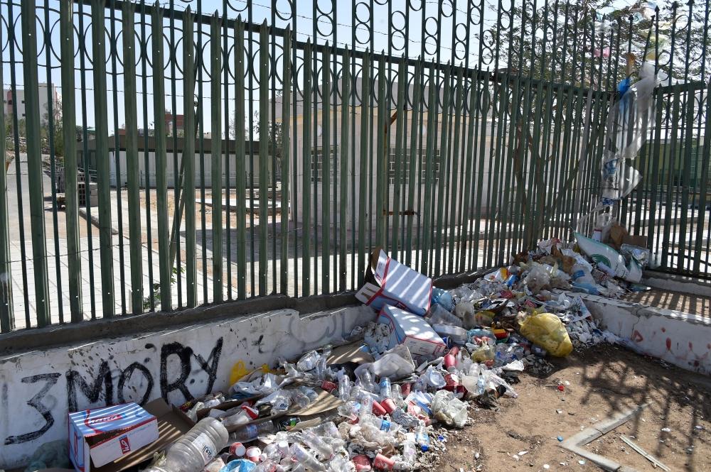 Donkeys kept in a makeshift cage at the zoo, which was closed to the public by Jeddah Municipality. — Courtesy Al-Madina