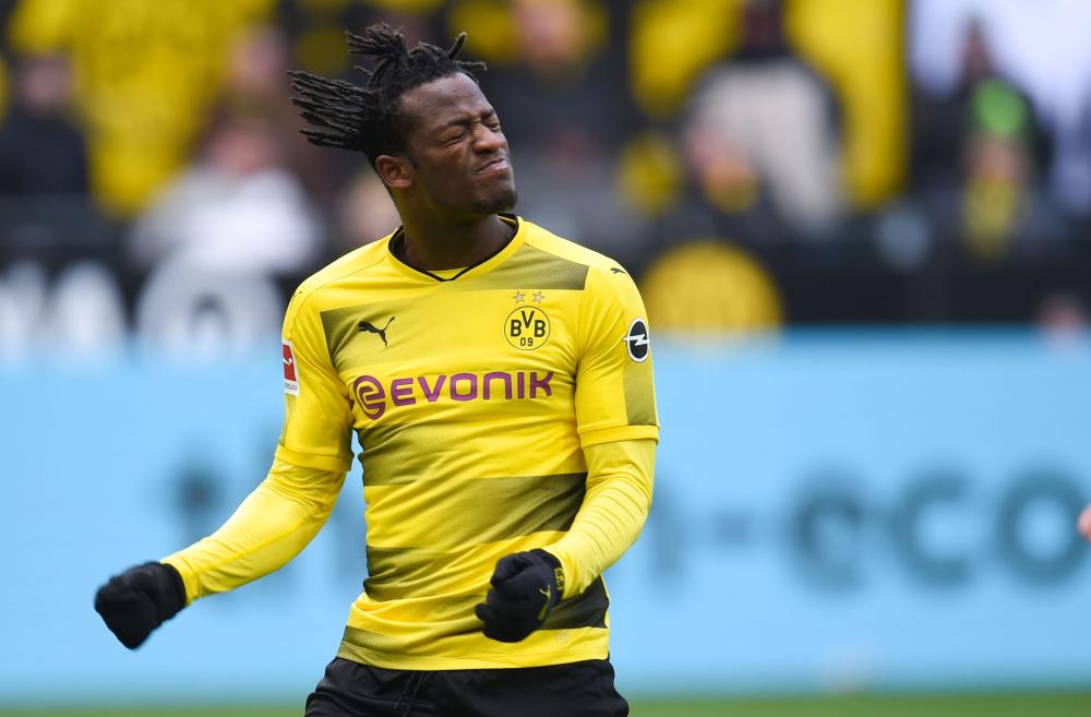 Dortmund's Michy Batshuayi reacts during the German first division football match against Hanover 96 in Dortmund Sunday. — Reuters 