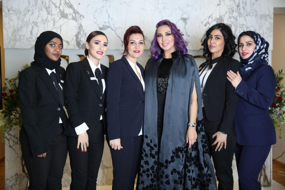Joelle Mardinian along with Clinica Joellee staff at the opening in Riyadh. — Courtesy photo