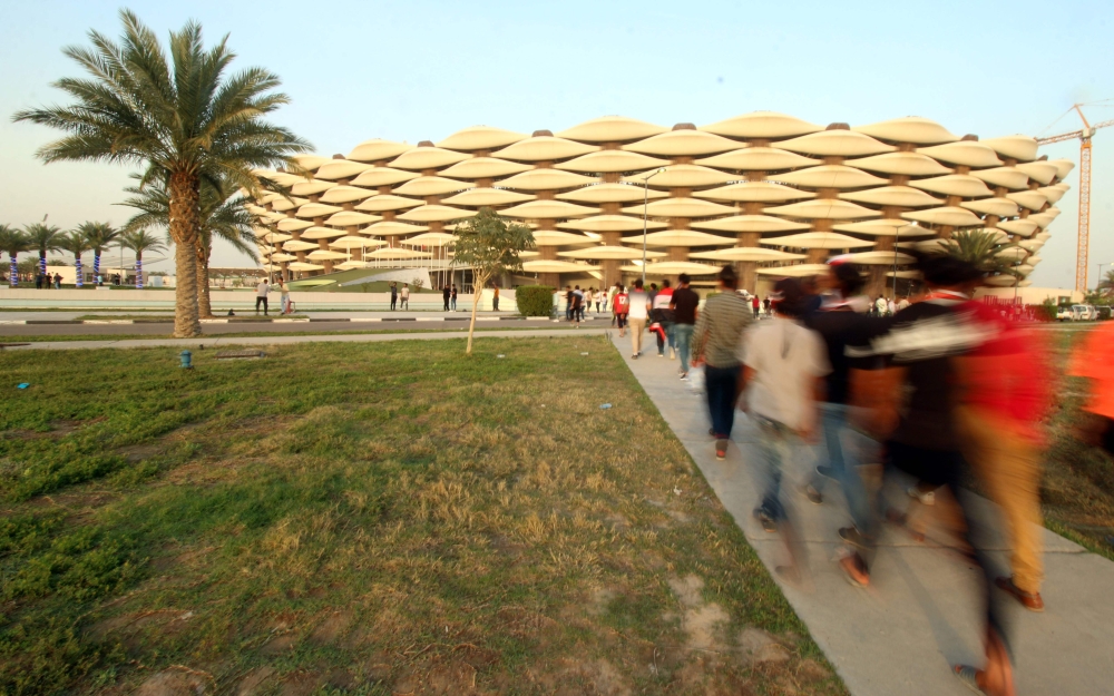 Football fans arrive at Basra Sports City stadium in the southern Iraqi city to attend the international friendly match between Iraq and Qatar. — AFP