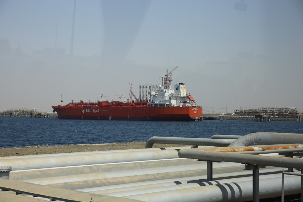 (LtoR) Abdullah Aldubaikhi, CEO of Bahri‎, and Nasser Al-Mahasher, CEO of PRC. — Courtesy photo