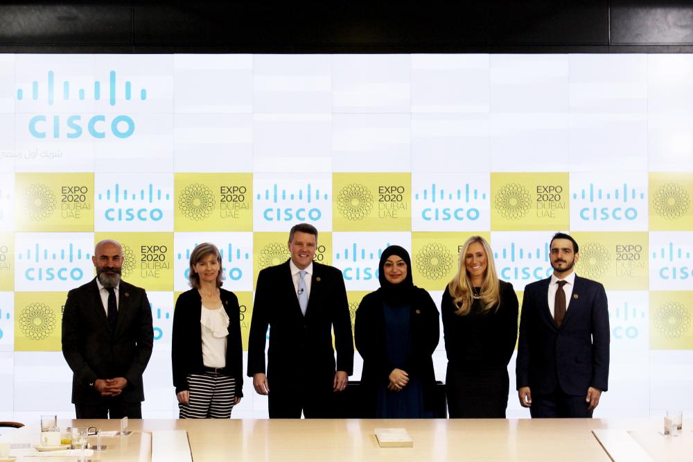 Sheikh Ahmed bin Saeed Al Maktoum, Chairman of the Expo 2020 Dubai Higher Committee & Shukri Eid, MD-East Region, Cisco Middle East