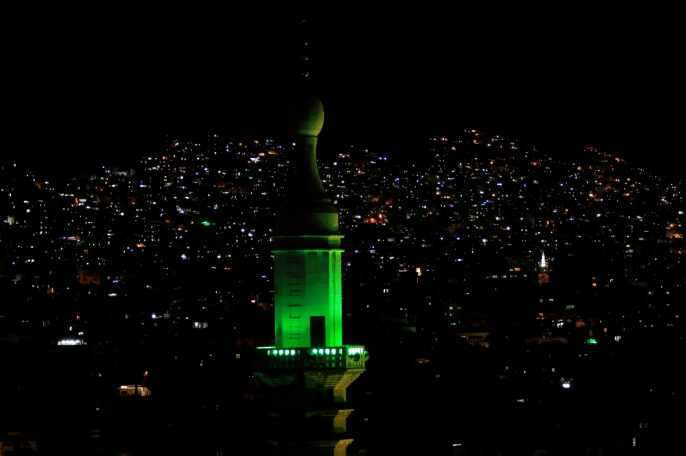 A general view of Barzeh area at night, in Damascus. — Reuters