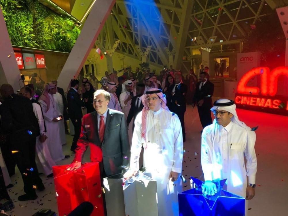 Minister of Culture and Information Awwad Alawwad inspecting the final preparations at the AMC Entertainment Cinema in the King Abdullah Financial District in Riyadh. — EPA