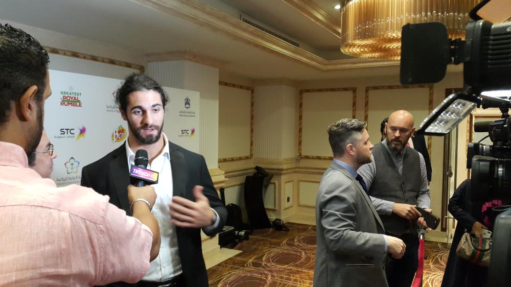 WWE superstars meet with the press