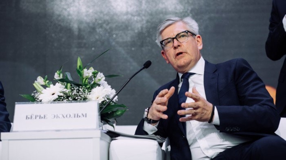 Börje Ekholm speaks at the official opening of the joint Ericsson/MTS facility in the Russian Federation Republic of Tatarstan