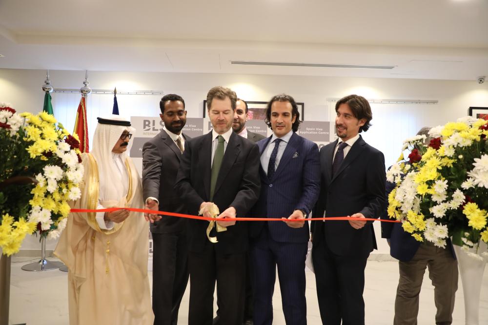 Spainsh ambassador Álvaro Iranzo Gutiérrez and Nidal Kamouneh BLS MD in KSA during inaugurate the Spain Visa Application Center. — Courtesy photo