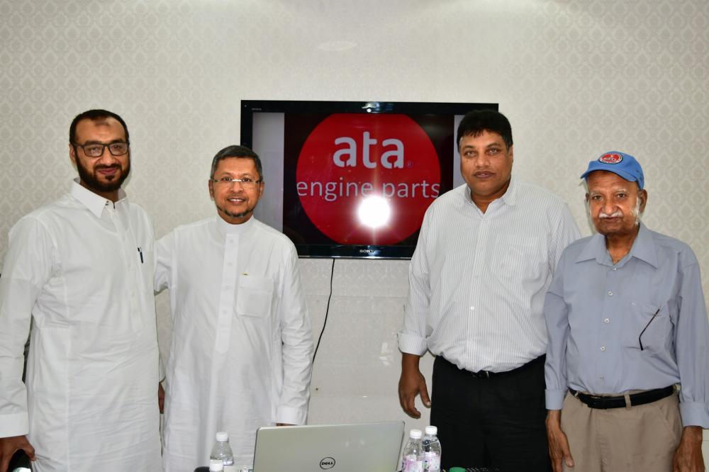 Al Attas Engine Parts Muhammad Ali Al Attas and Muhammad Ali Bin Mahfooz along with JCA representatives Muhammad Iqbal (CEO) and Ahmed Abdullah Bin Mahfooz (executive secretary) at the signing ceremony at Al Attas head office in Jeddah. — Courtesy photo