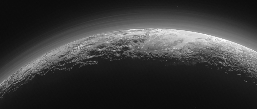 This highest-resolution file image from NASA’s New Horizons spacecraft taken Dec. 4, 2015 and obtained June 1, 2018, shows great blocks of Pluto’s water-ice crust appearing jammed together in the informally named Al-Idrisi mountains, some mountain sides appear coated in dark material, while other sides are bright.  Pluto is covered with surprising dunes made of methane ice, which have formed relatively recently despite the frigid dwarf planet's very thin atmosphere, international researchers said Thursday. Pluto's atmosphere has a surface pressure 100,000 times lower than Earth's, which researchers suspected might be too little to allow tiny grains of solid methane to mobilize and become airborne. Yet mild winds blowing across Pluto's surface at speeds of some 19-25 miles (30-40 kilometers) per hour have forged these ripples at the border of an ice plain and mountain range, said the report in the journal Science.— AFP