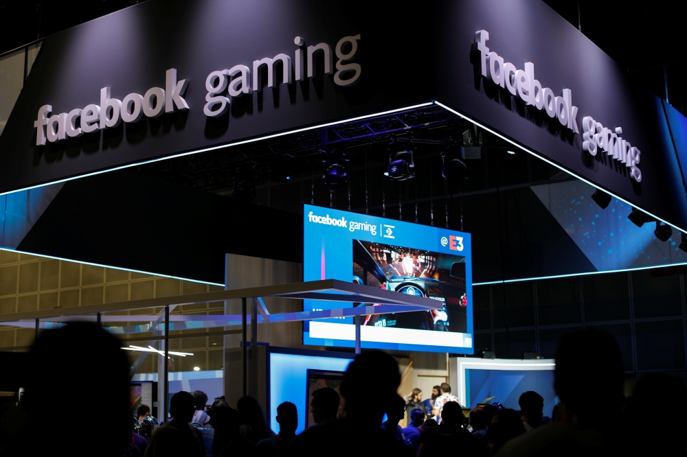 The facebook gaming booth is shown at E3, the world's largest video game industry convention in Los Angeles, California, US, on Tuesday. — Reuters