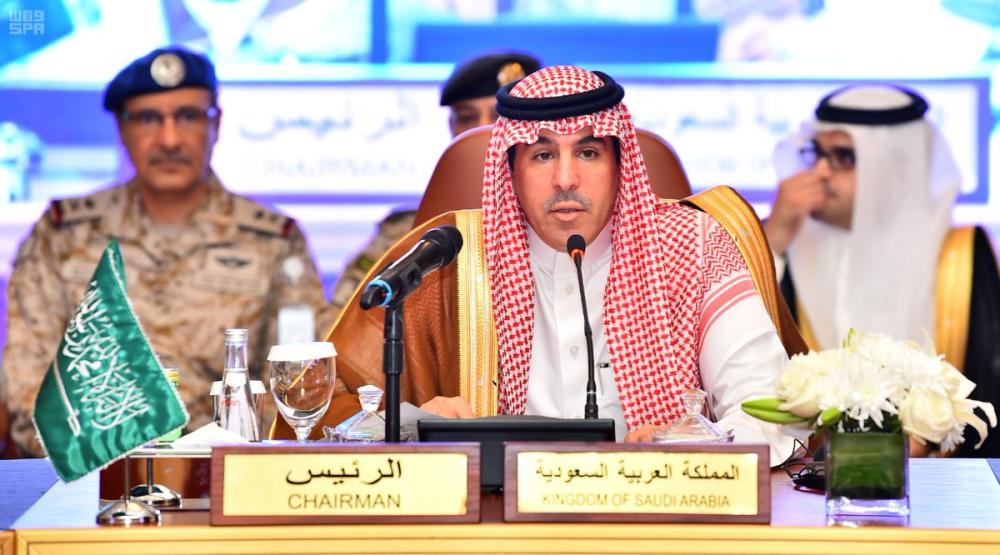 Saudi Minister of Media Awwad Al-Awwad with media ministers of member states of the Coalition for Supporting the Legitimacy in Yemen before the start of their meeting at Conference Palace in Jeddah on Saturday. — SPA