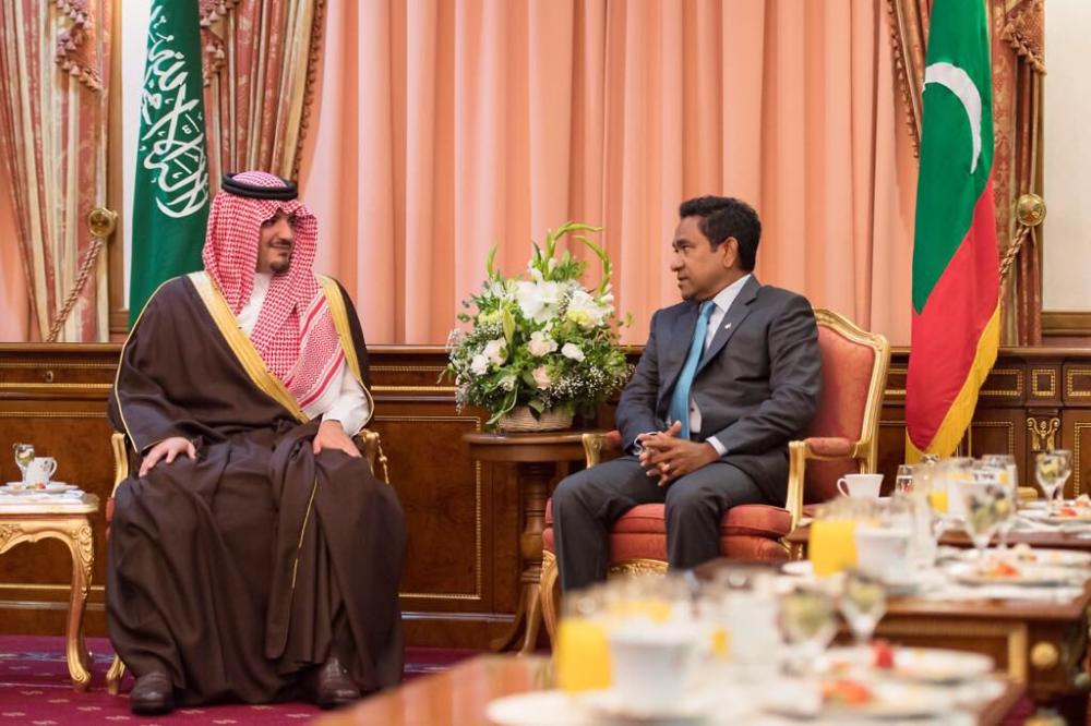 President of The Maldives receives Saudi Minister of Interior