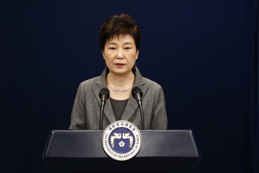 South Korean President Park Geun-Hye speaks during an address to the nation at the presidential Blue House in Seoul in this Nov. 29, 2016 file photo. — AFP